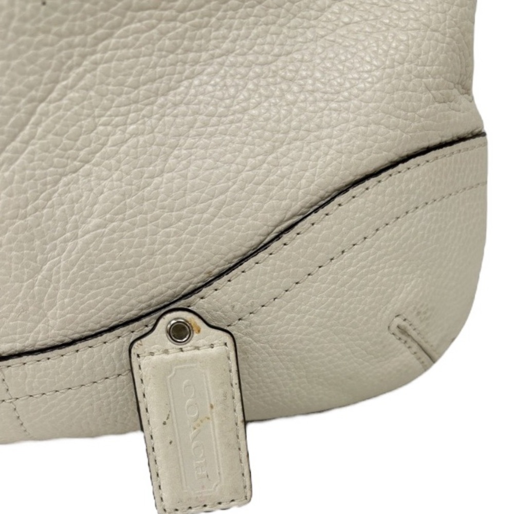 Coach Ivory White Leather Bag with Silver Hardware Style F19722 - Picture 14 of 16